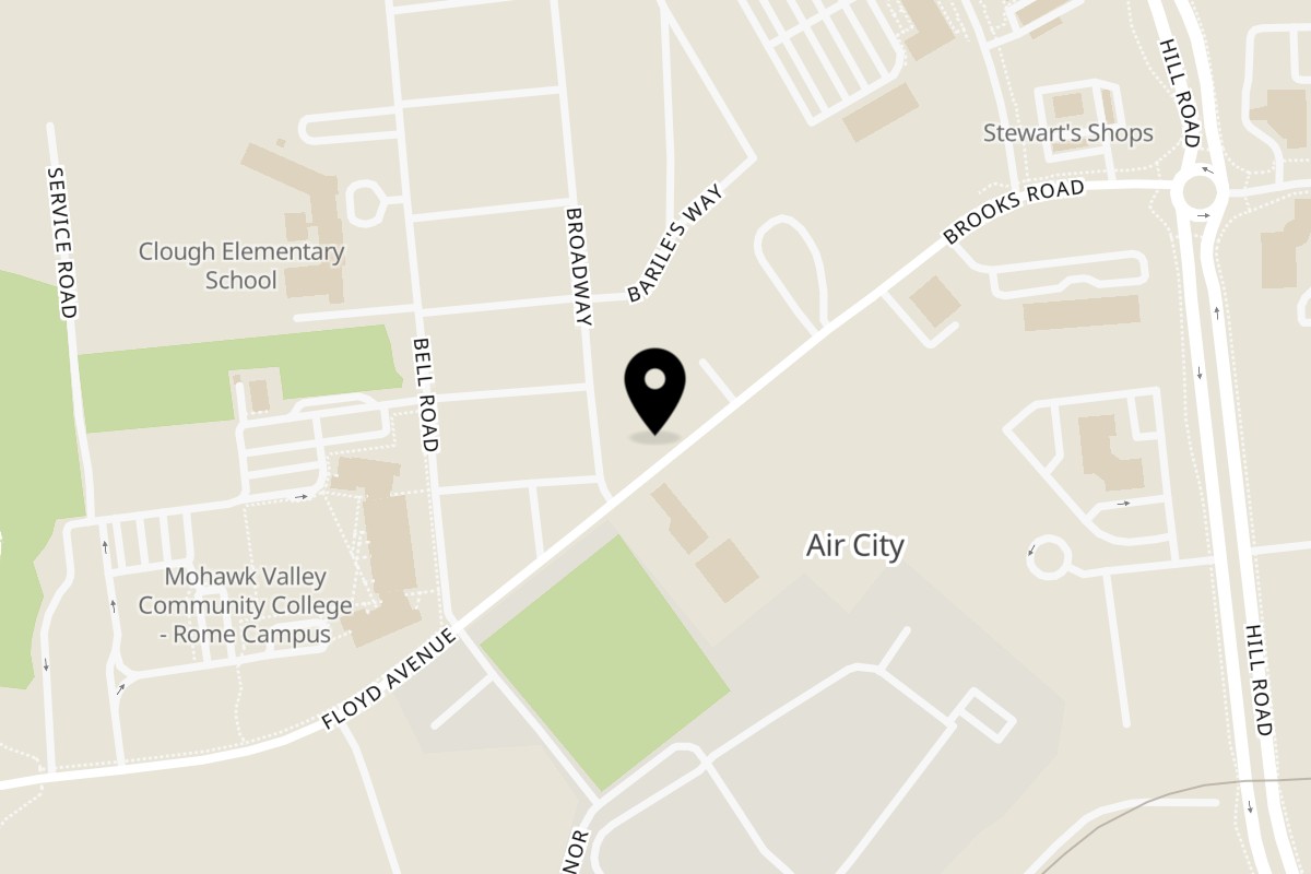 Map showing the location of El Jarocho Mexican Restaurant and Bar on 1305 Floyd Ave in Rome